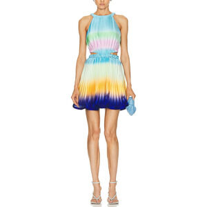 Simkhai Pleated Capri Ombre Braelynn Mini Dress Size 6